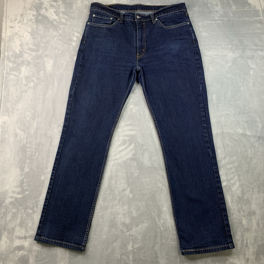 Levi's 514 Jeans Mens Size Blue Straight Leg Dark Wash Cotton Denim‎ Size 36x32